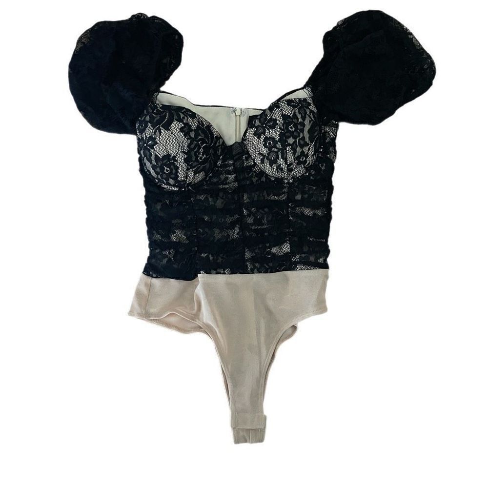 Lulus Black Lace Bustier Bodysuit